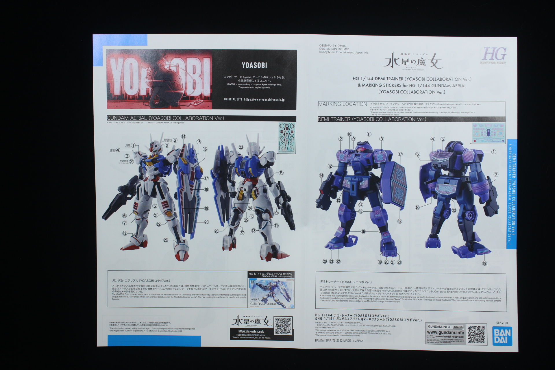 HG 1/144 デミトレーナー YOASOBIコラボVer.の箱の中身と